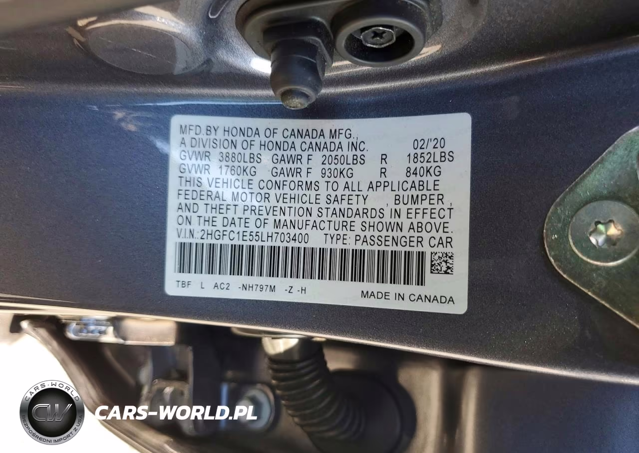 2020 Honda Civic Si VIN:2HGFC1E55LH703400 - 12