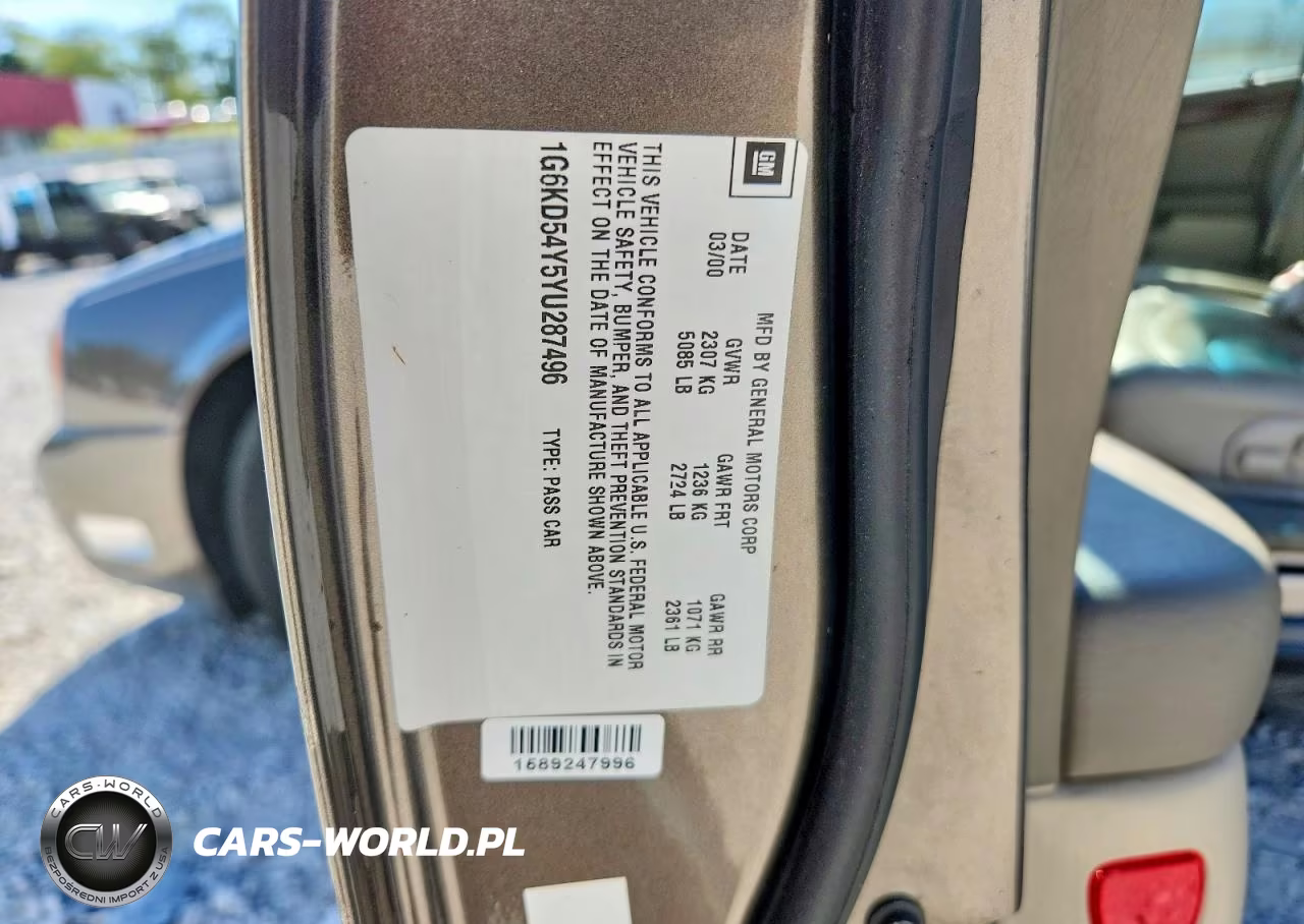 2000 Cadillac Deville VIN:1G6KD54Y5YU287496 - 12