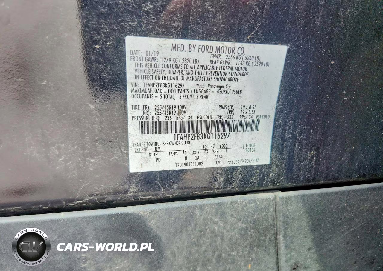 2019 Ford Taurus Limited VIN:1FAHP2F83KG116297 - 12