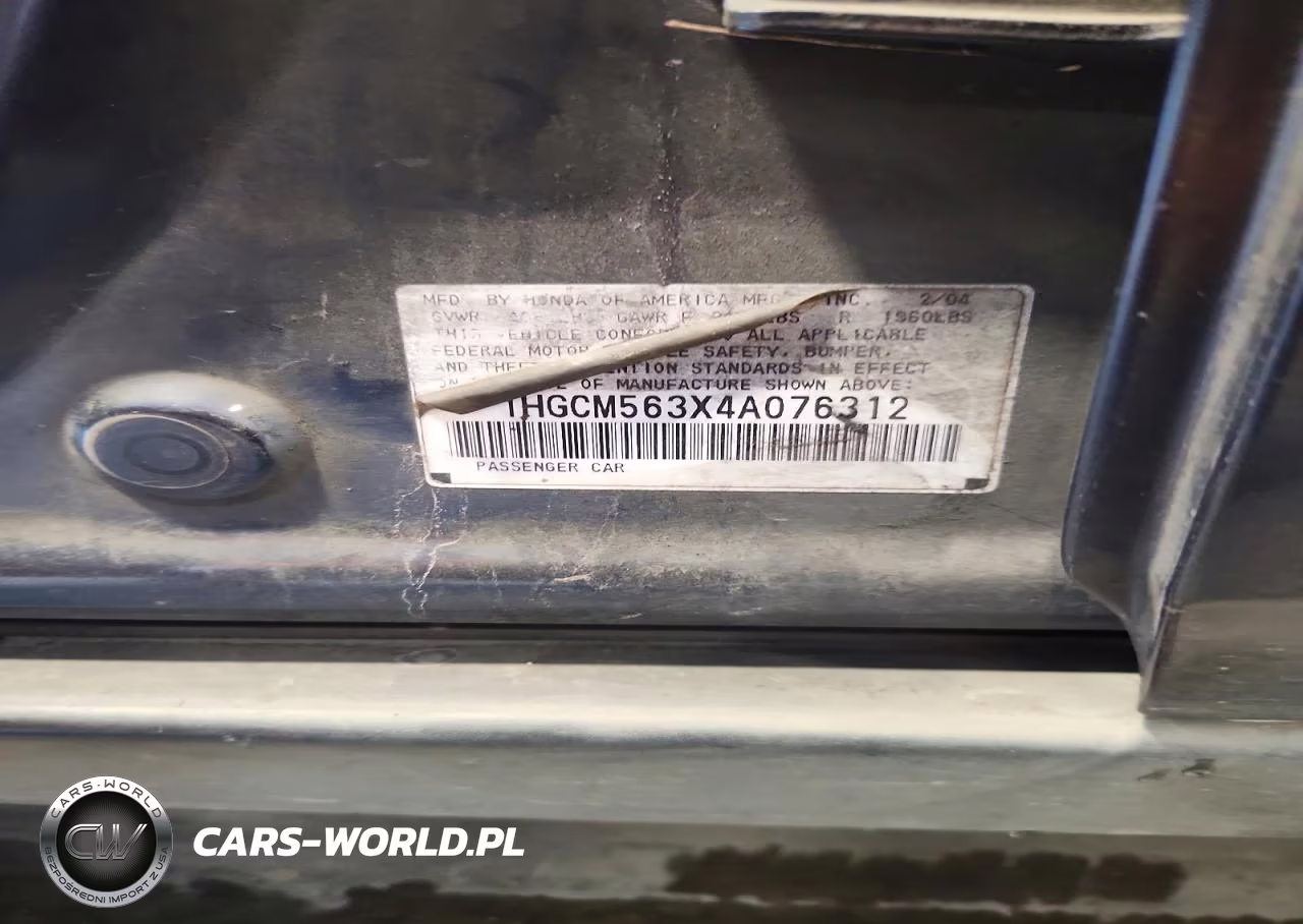 2004 Honda Accord Lx VIN:1HGCM563X4A076312 - 12