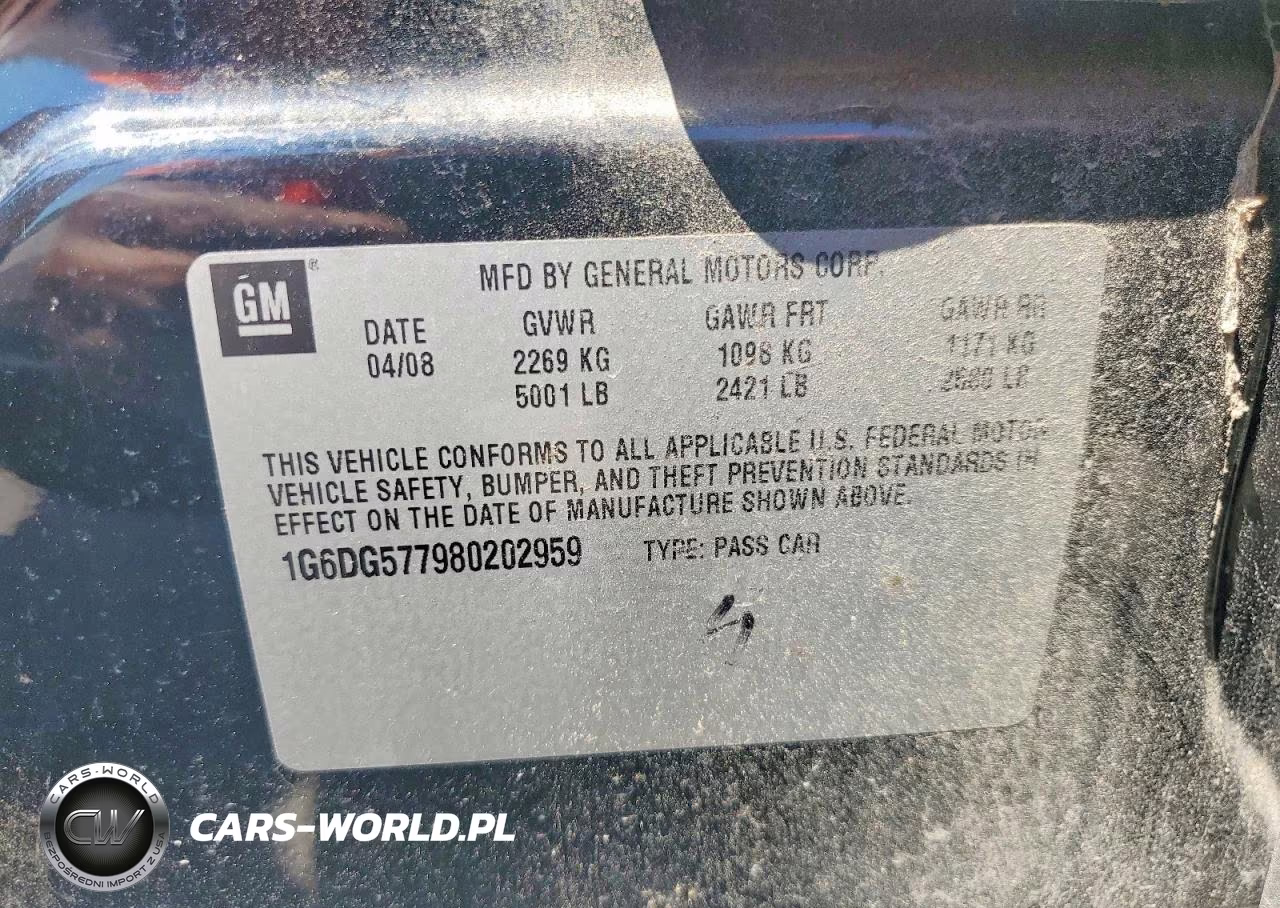 2008 Cadillac Cts VIN:1G6DG577980202959 - 12