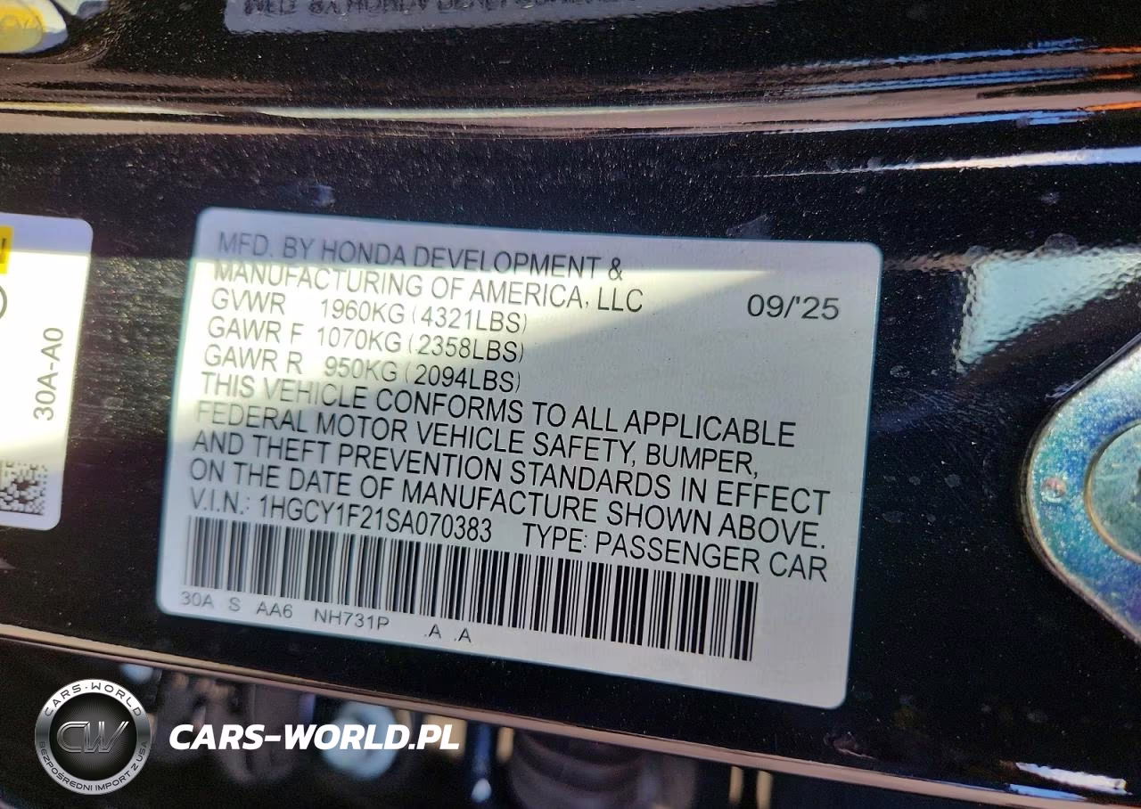 2025 Honda Accord Lx VIN:1HGCY1F21SA070383 - 12