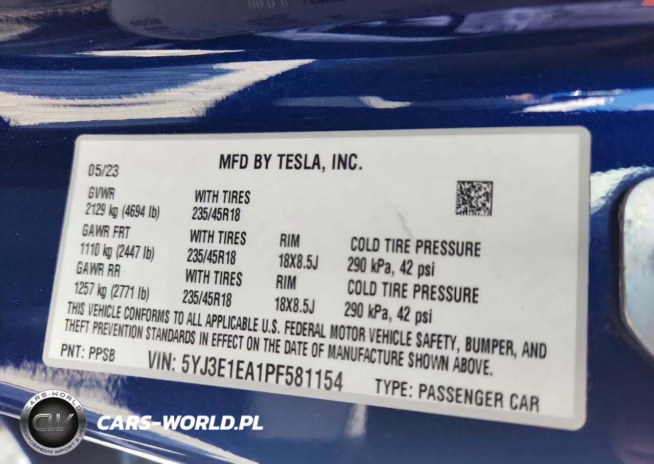 2023 Tesla Model 3 VIN:5YJ3E1EA1PF581154 - 12