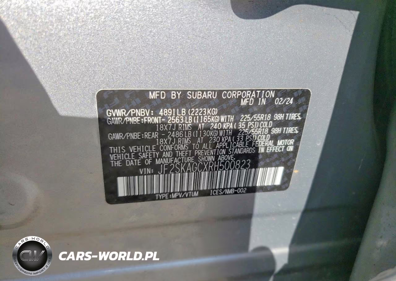 2024 Subaru Forester Sport VIN:JF2SKAGCXRH500823 - 12