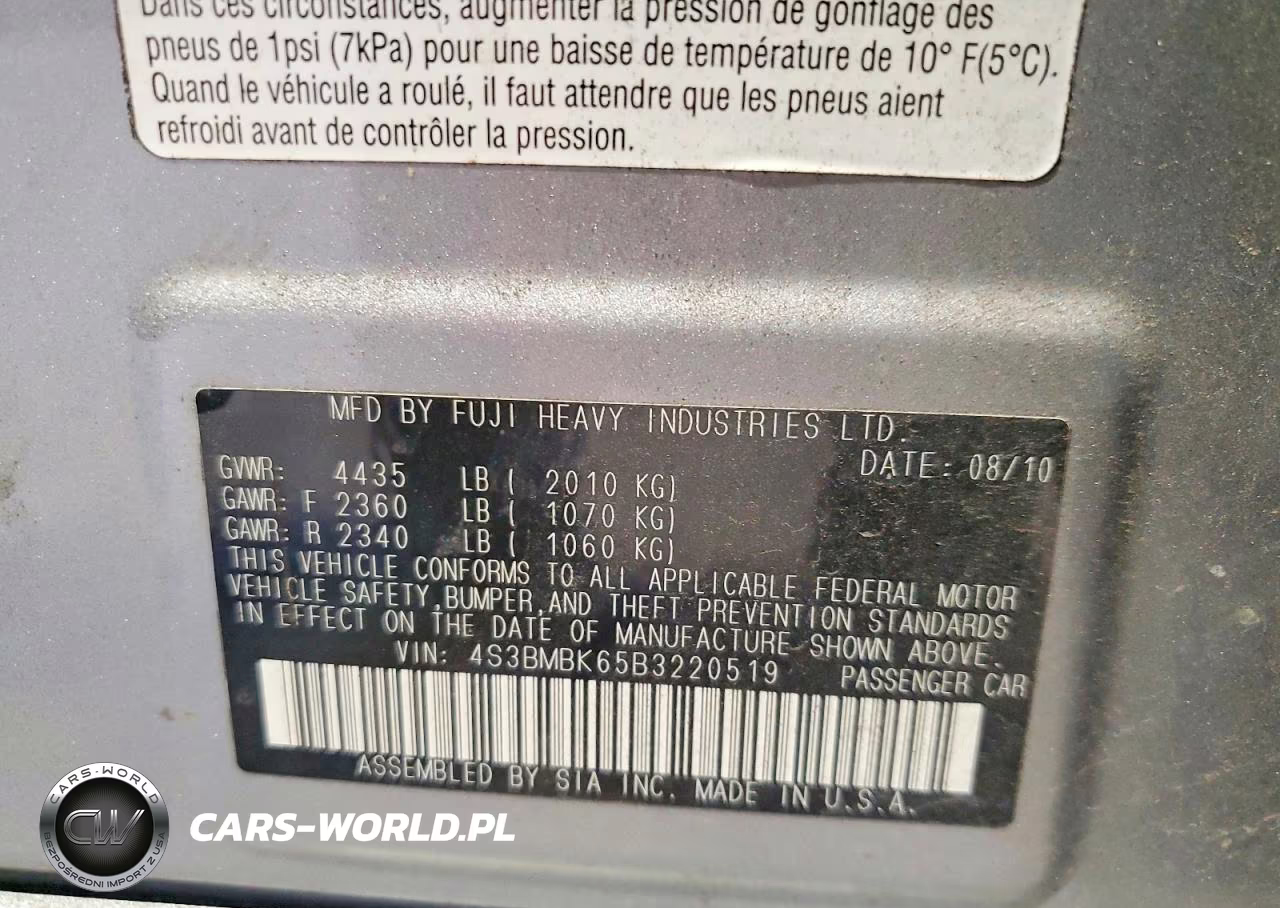 2011 Subaru Legacy 2.5I Limited VIN:4S3BMBK65B3220519 - 13