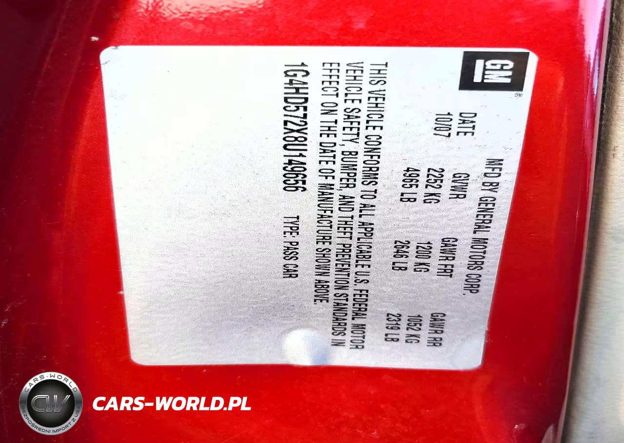 2008 Buick Lucerne Cxl VIN:1G4HD572X8U149656 - 12
