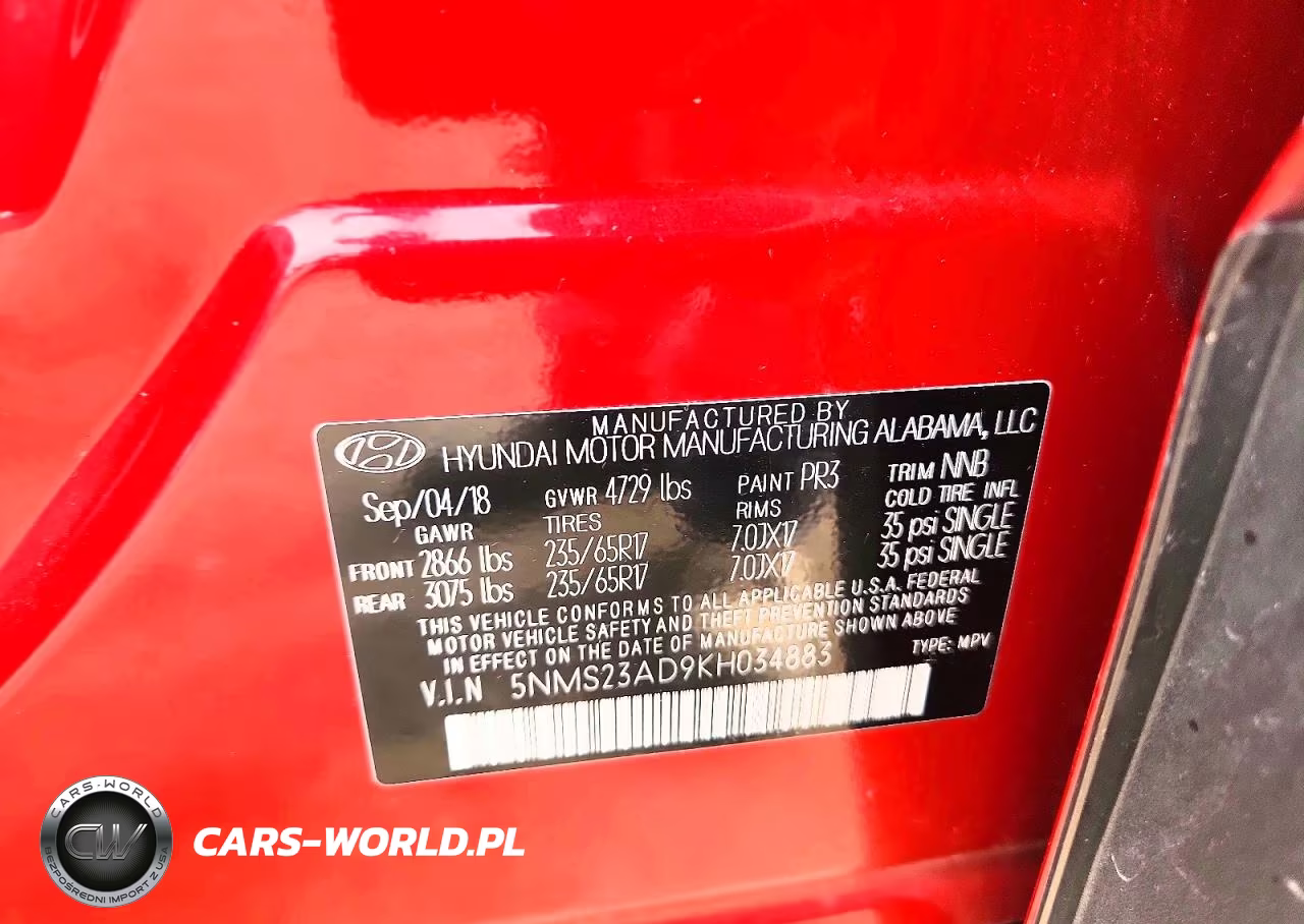2019 Hyundai Santa Fe Se VIN:5NMS23AD9KH034883 - 12