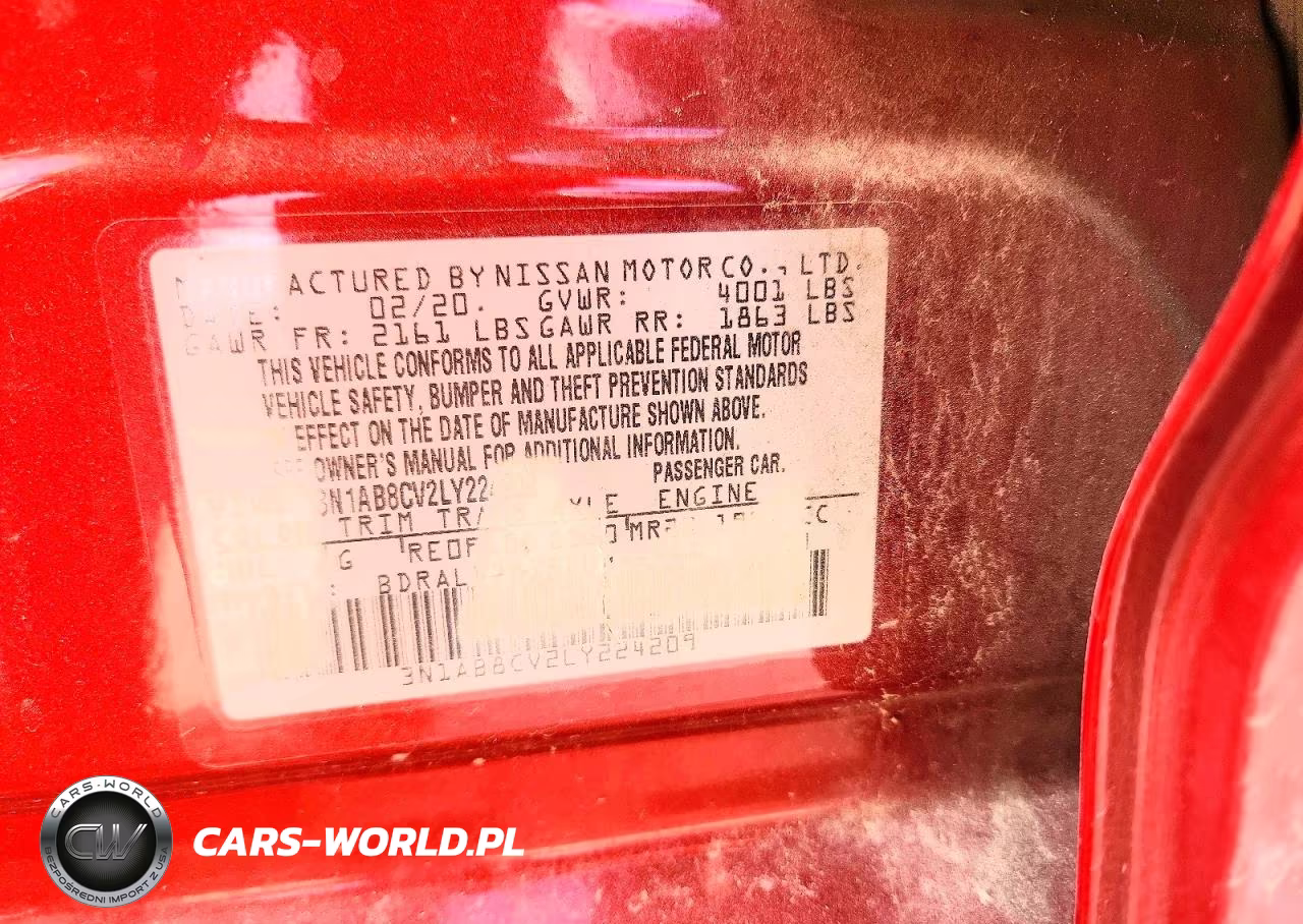 2020 Nissan Sentra Sv VIN:3N1AB8CV2LY224209 - 12