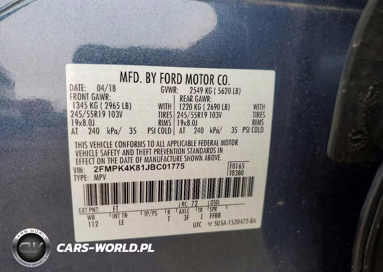 2018 Ford Edge Titanium VIN:2FMPK4K81JBC01775 - 13
