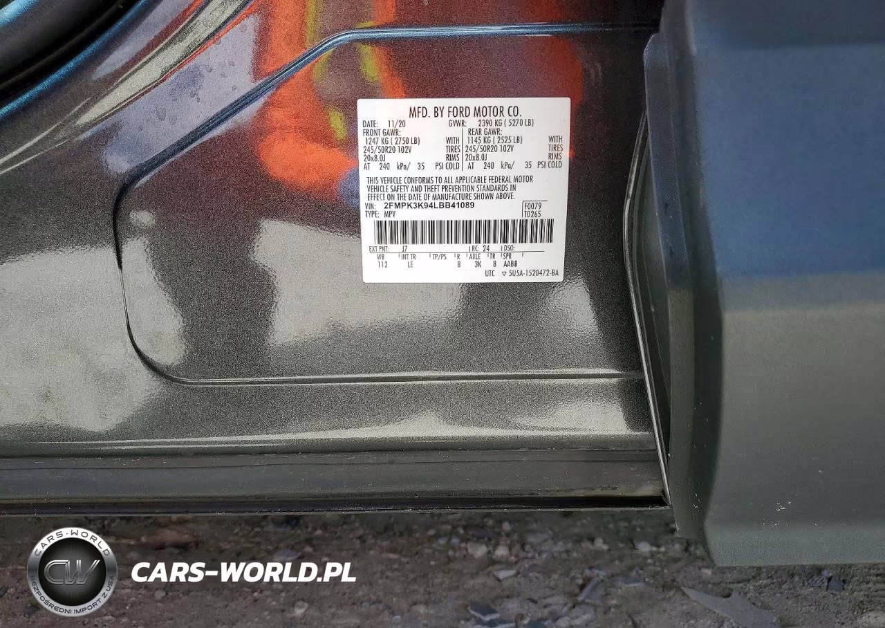 2020 Ford Edge Titanium VIN:2FMPK3K94LBB41089 - 13