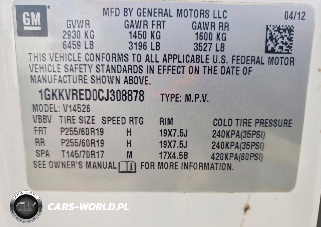 2012 GMC Acadia Slt-1 VIN:1GKKVRED0CJ308878 - 13