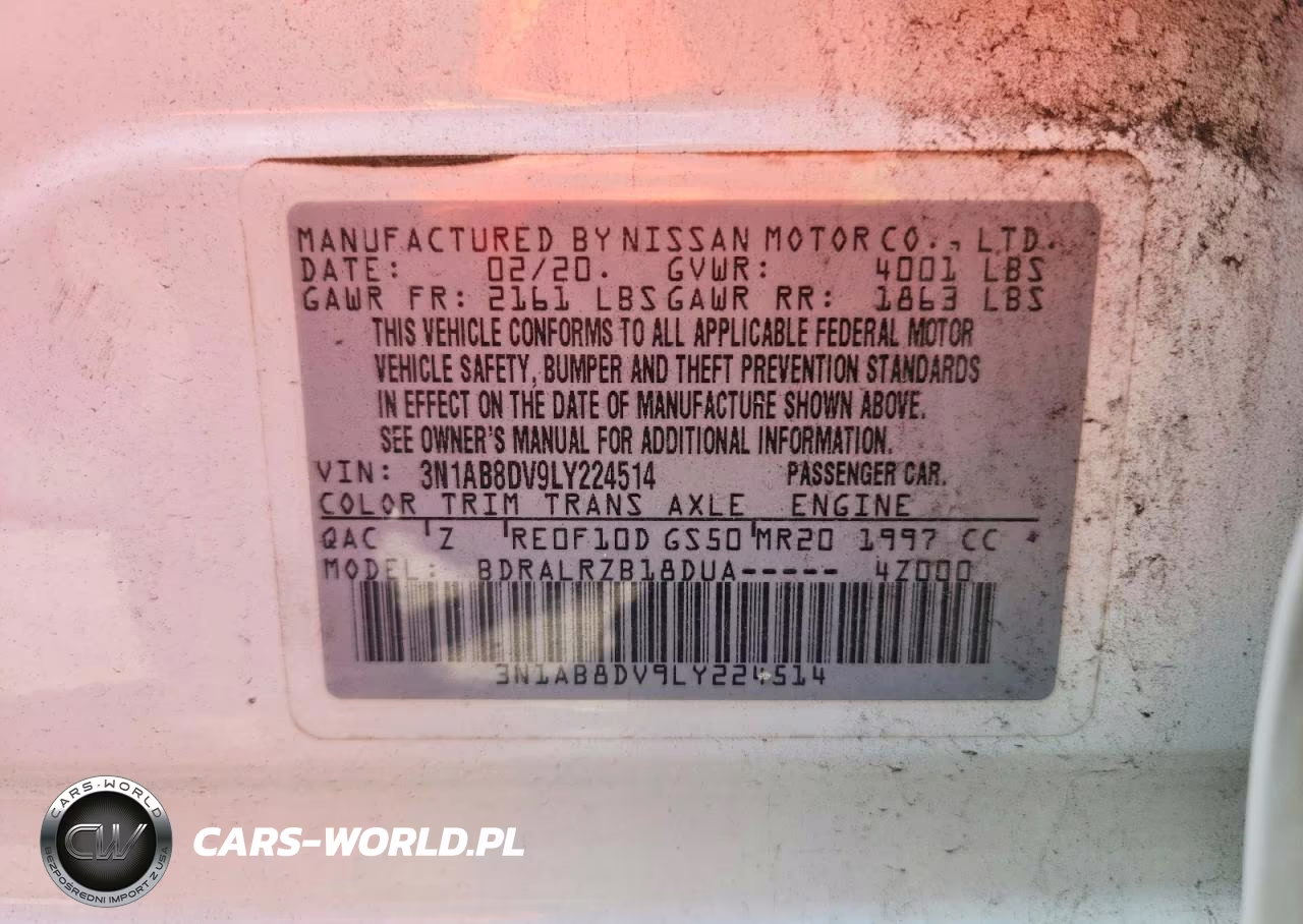 2020 Nissan Sentra Sr VIN:3N1AB8DV9LY224514 - 12