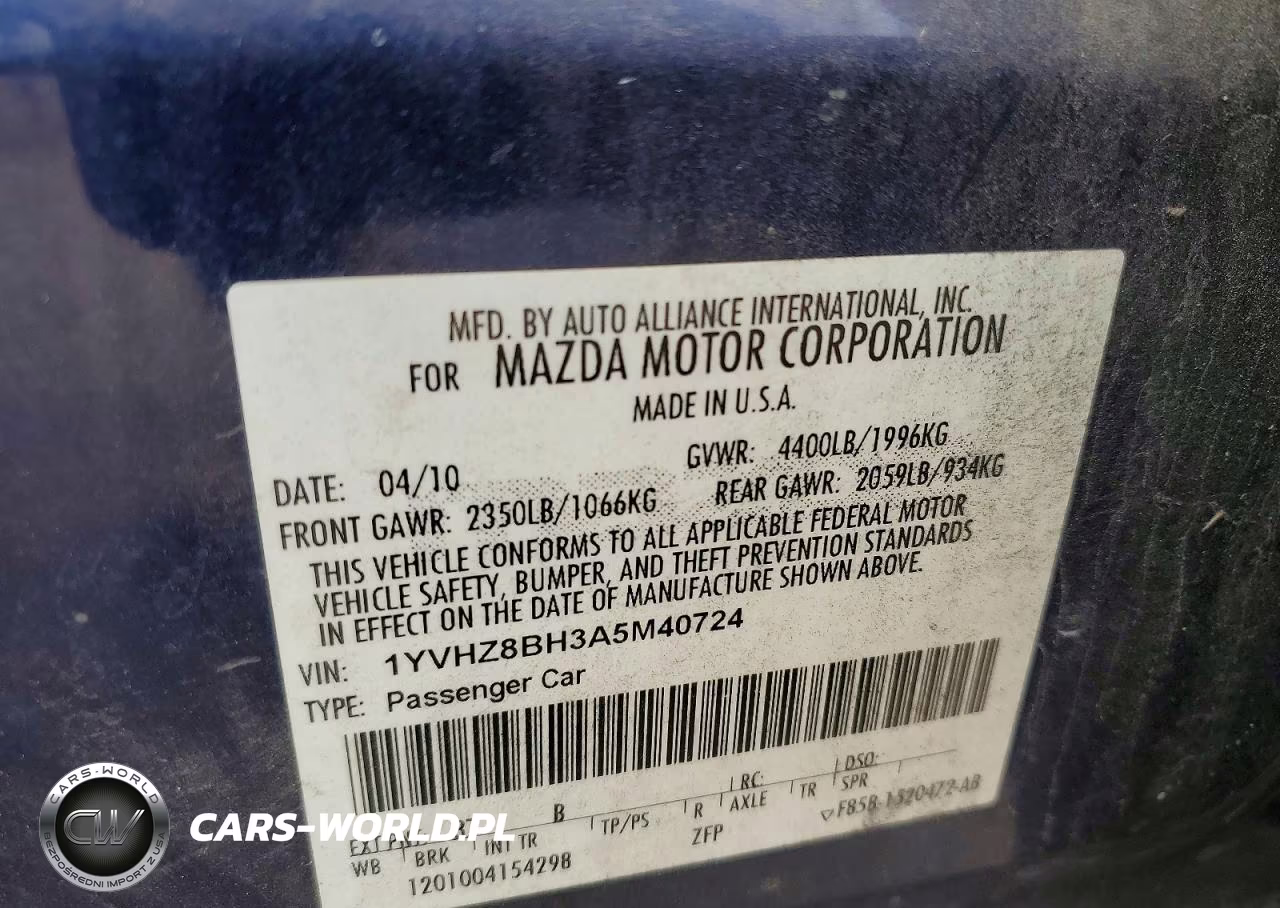 2010 Mazd Mazda6 VIN:1YVHZ8BH3A5M40724 - 12