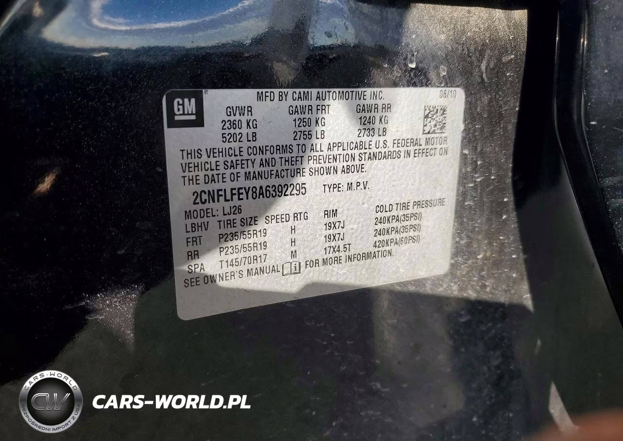 2010 Chevrolet Equinox Ltz VIN:2CNFLFEY8A6392295 - 12