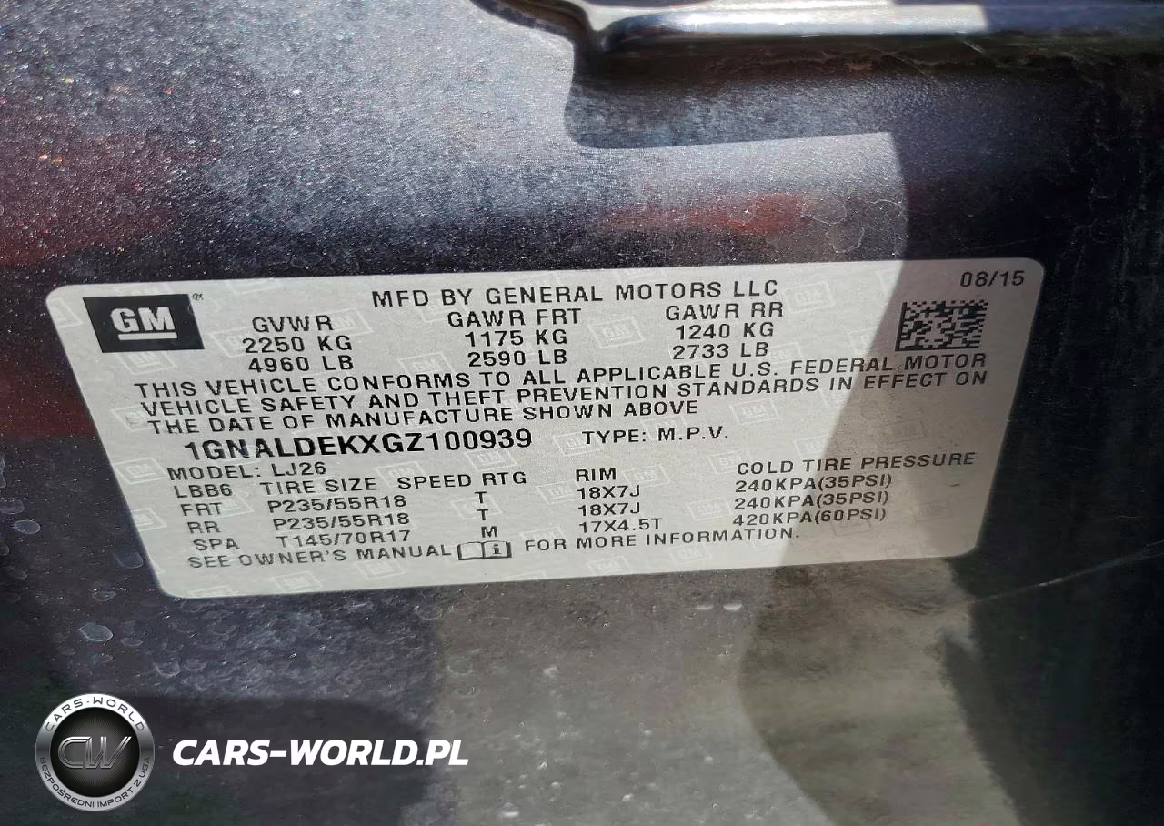2016 Chevrolet Equinox Ltz VIN:1GNALDEKXGZ100939 - 13