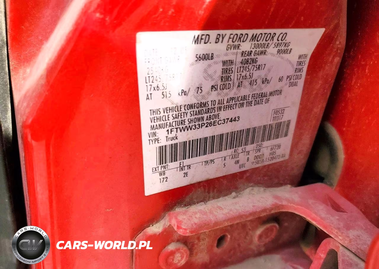 2006 Ford F350 Super Duty VIN:1FTWW33P26EC37443 - 13