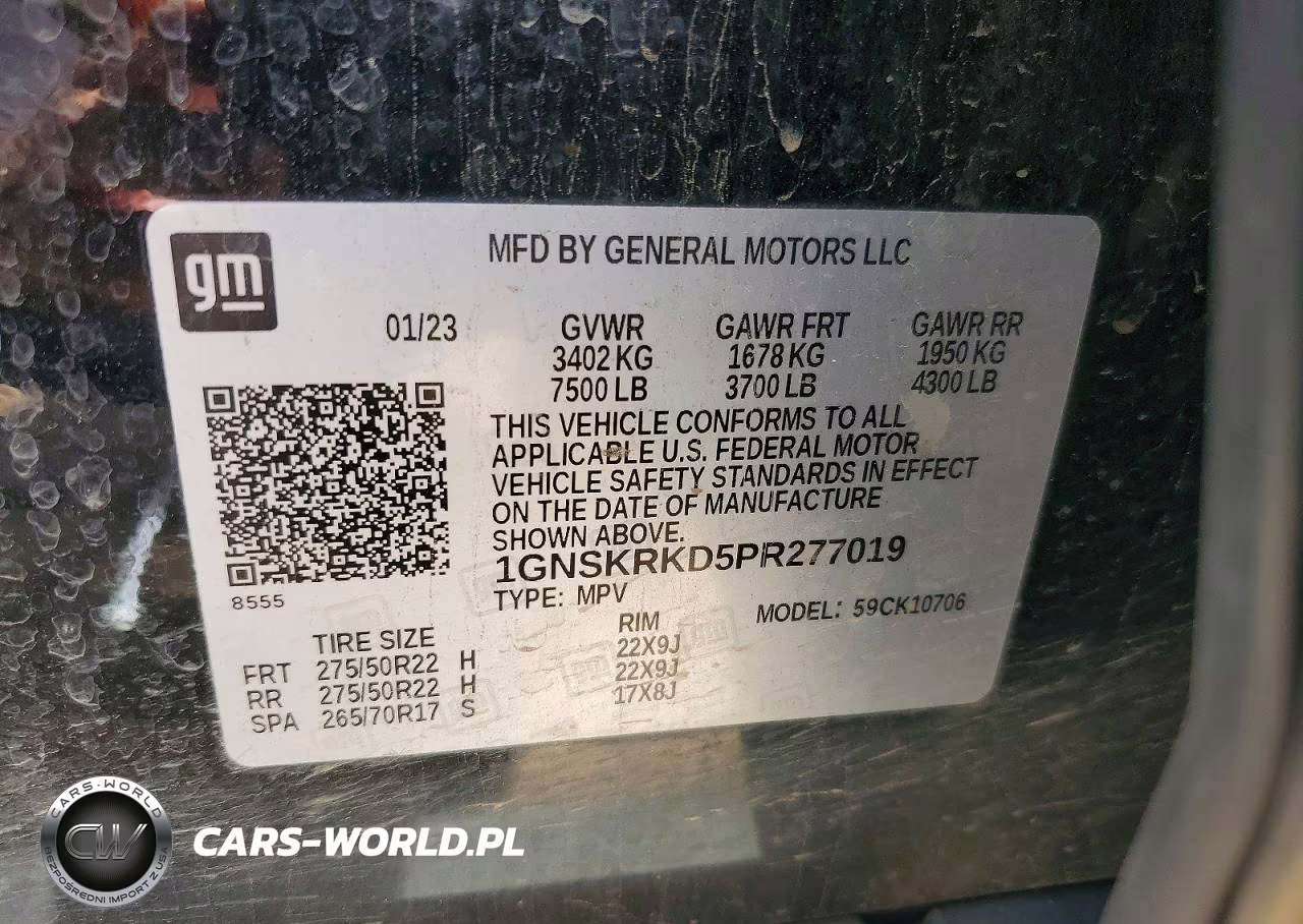 2023 Chevrolet Tahoe K1500 Rst VIN:1GNSKRKD5PR277019 - 13