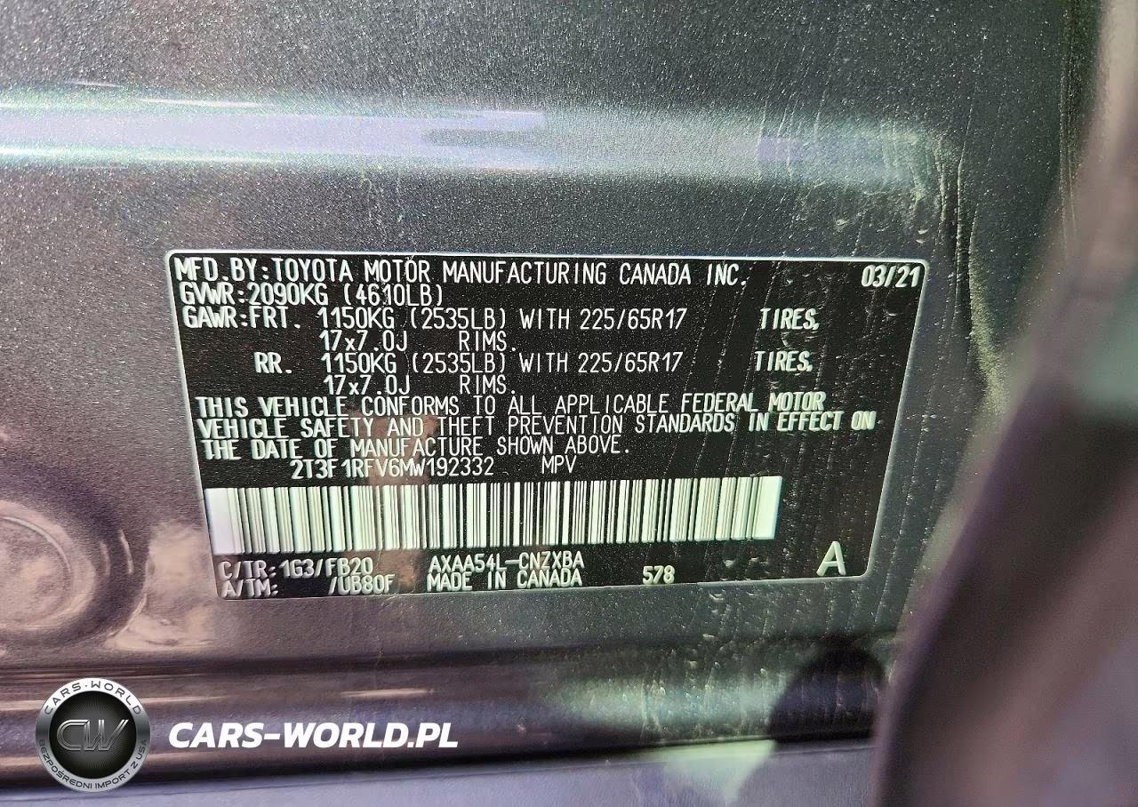 2021 Toyota Rav4 Le VIN:2T3F1RFV6MW192332 - 13