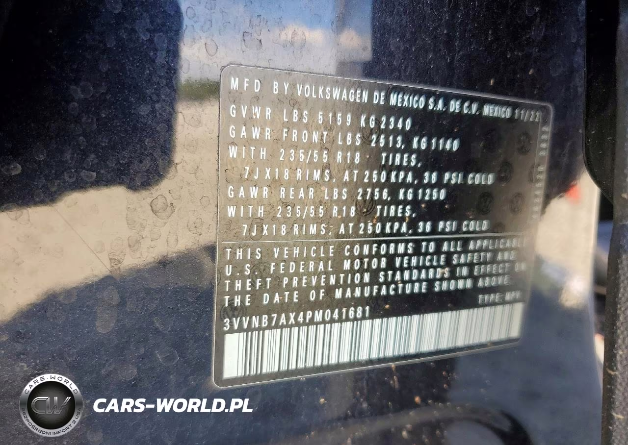 2023 Volkswagen Tiguan Se VIN:3VVNB7AX4PM041681 - 13