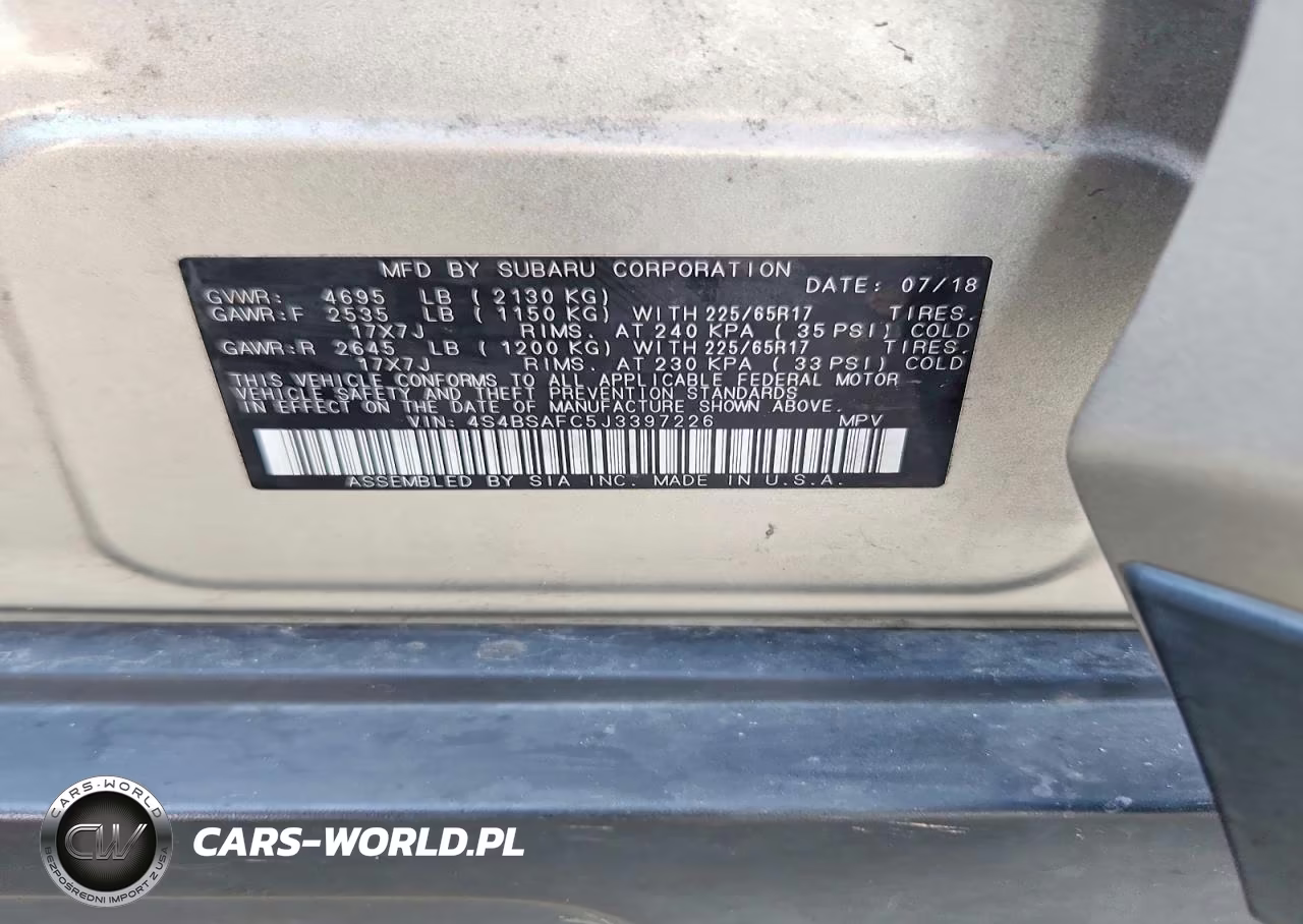 2018 Subaru Outback 2.5I Premium VIN:4S4BSAFC5J3397226 - 12