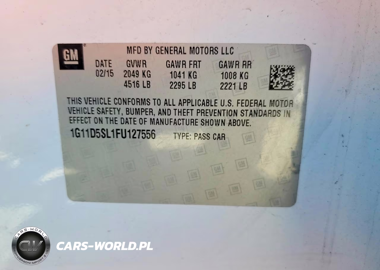 2015 Chevrolet Malibu 2Lt VIN:1G11D5SL1FU127556 - 12