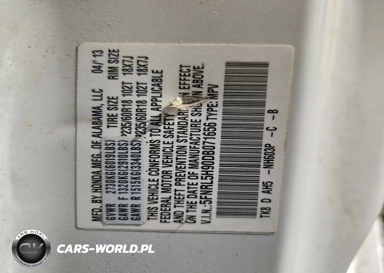2013 Honda Odyssey Touring VIN:5FNRL5H90DB071656 - 14