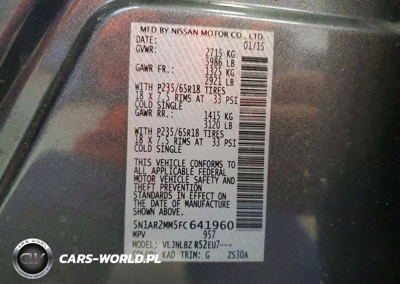2015 Nissan Pathfinder S VIN:5N1AR2MM5FC641960 - 13