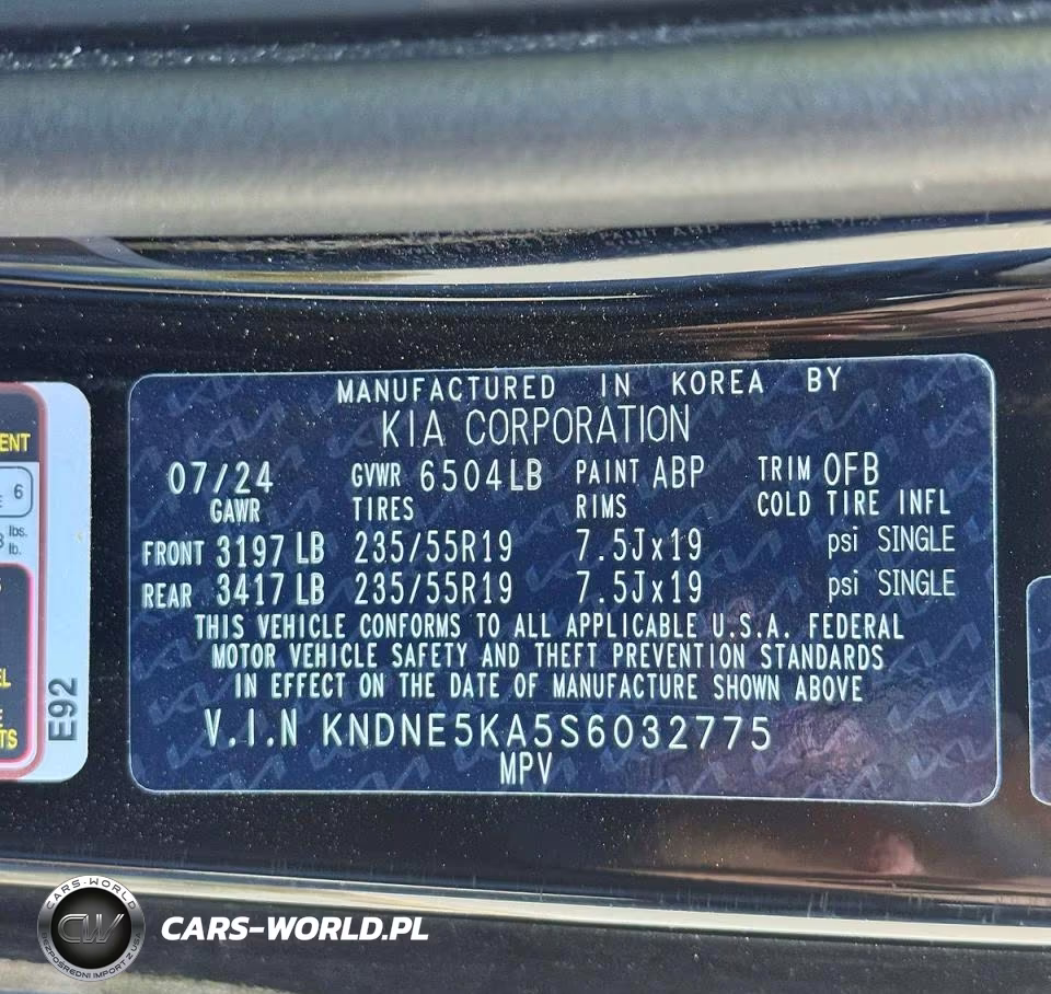 2025 Kia Carnival Hybrid Sx VIN:KNDNE5KA5S6032775 - 10