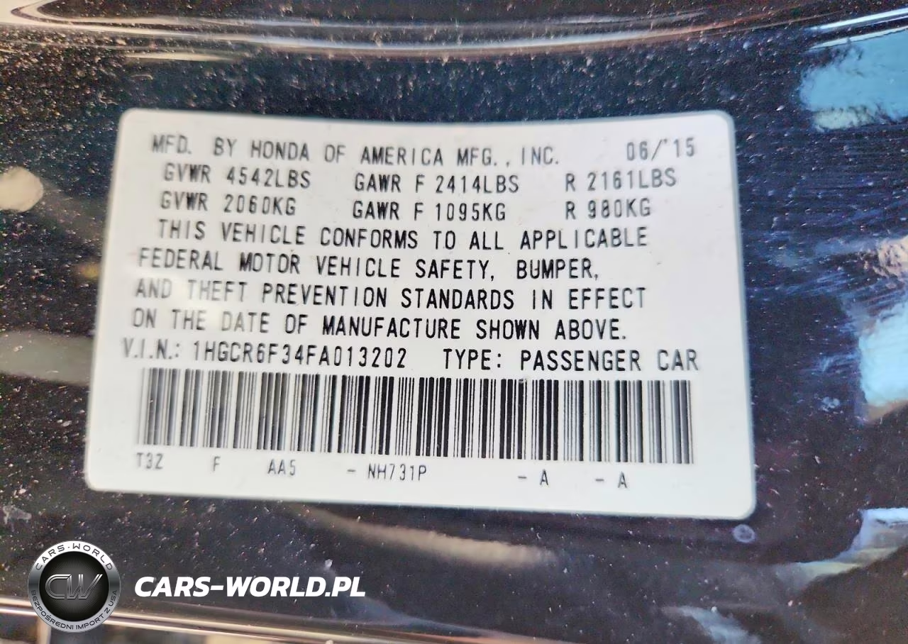2015 Honda Accord Hybrid VIN:1HGCR6F34FA013202 - 12