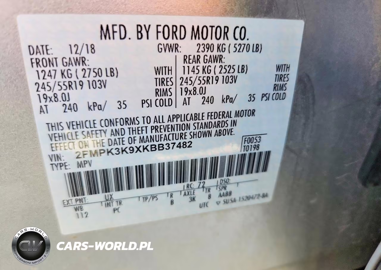 2019 Ford Edge Titanium VIN:2FMPK3K9XKBB37482 - 12