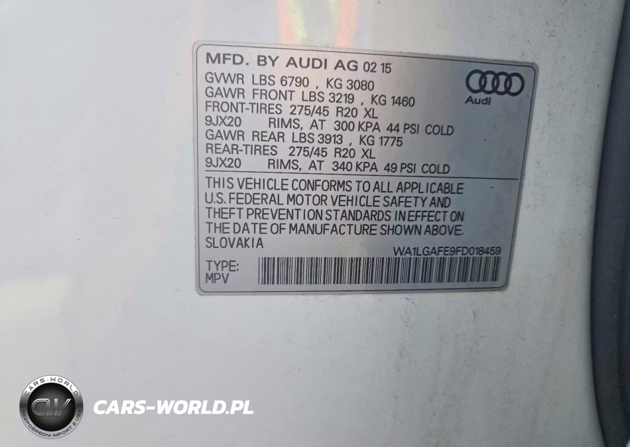 2015 Audi Q7 Premium Plus VIN:WA1LGAFE9FD018459 - 13