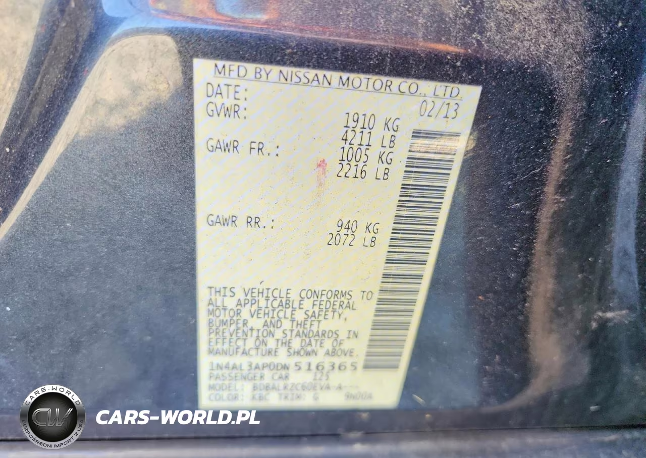 2013 Nissan Altima 2.5 VIN:1N4AL3AP0DN516365 - 12