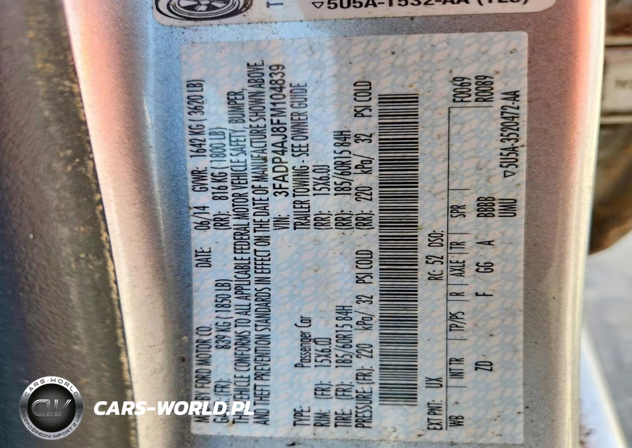 2015 Ford Fiesta S VIN:3FADP4AJ8FM104839 - 12