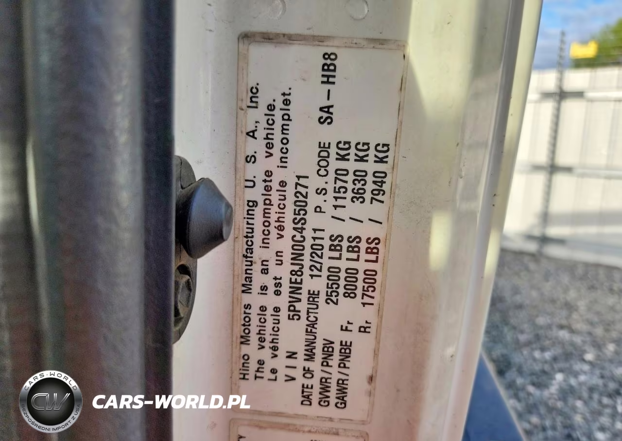 2012 Hino 258-268 - Delivery Truck VIN:5PVNE8JN0C4S50271 - 12