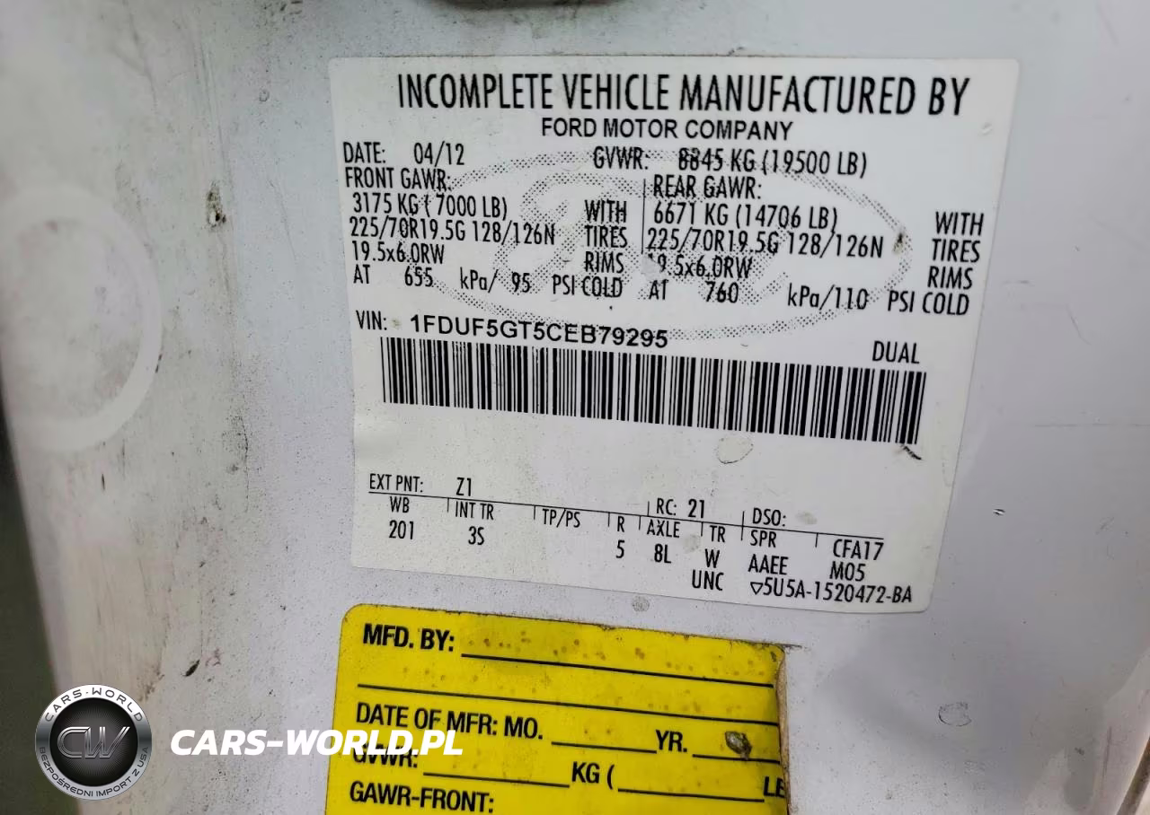 2012 Ford F550 Super Duty VIN:1FDUF5GT5CEB79295 - 12