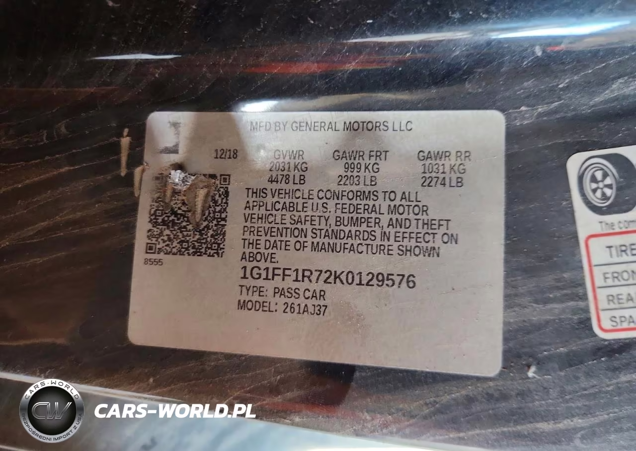 2019 Chevrolet Camaro Ss VIN:1G1FF1R72K0129576 - 12