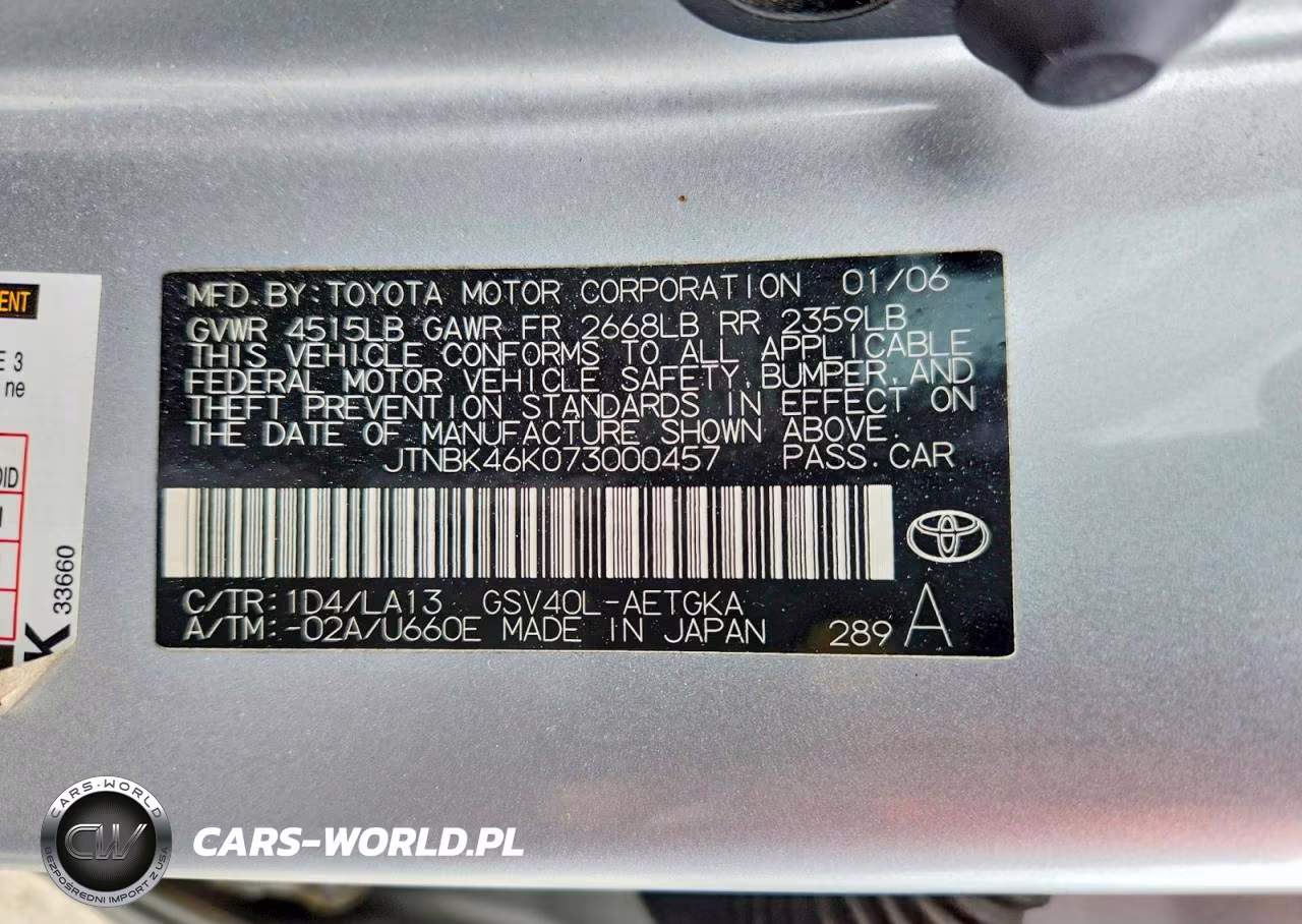 2007 Toyota Camry Xle V6 VIN:JTNBK46K073000457 - 12