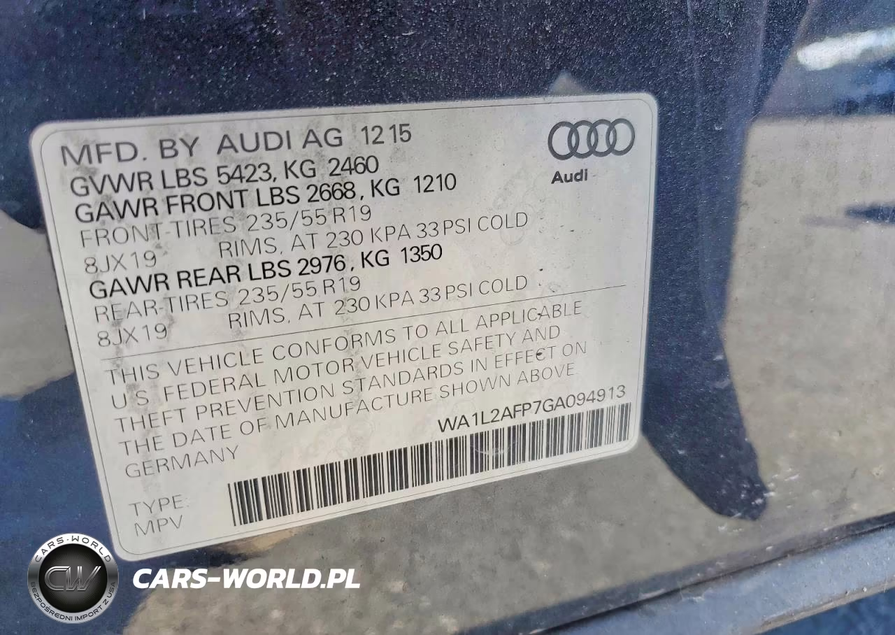2016 Audi Q5 Premium Plus VIN:WA1L2AFP7GA094913 - 13
