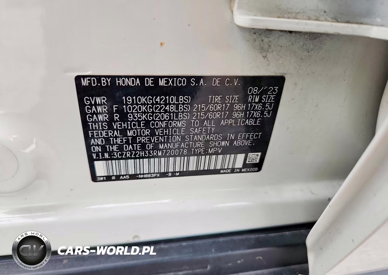 2024 Honda Hr-V Lx VIN:3CZRZ2H33RM720078 - 12