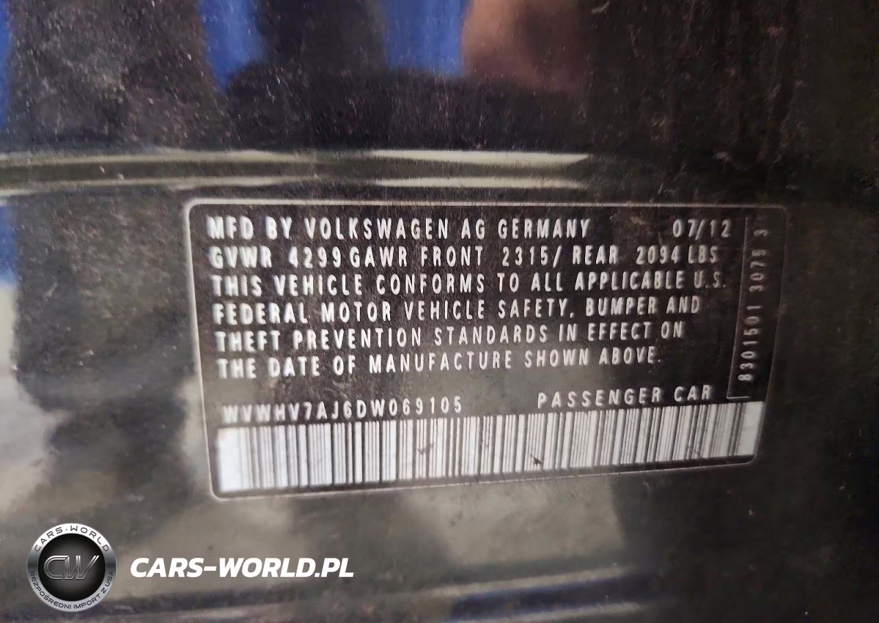 2013 Volkswagen Gti VIN:WVWHV7AJ6DW069105 - 12