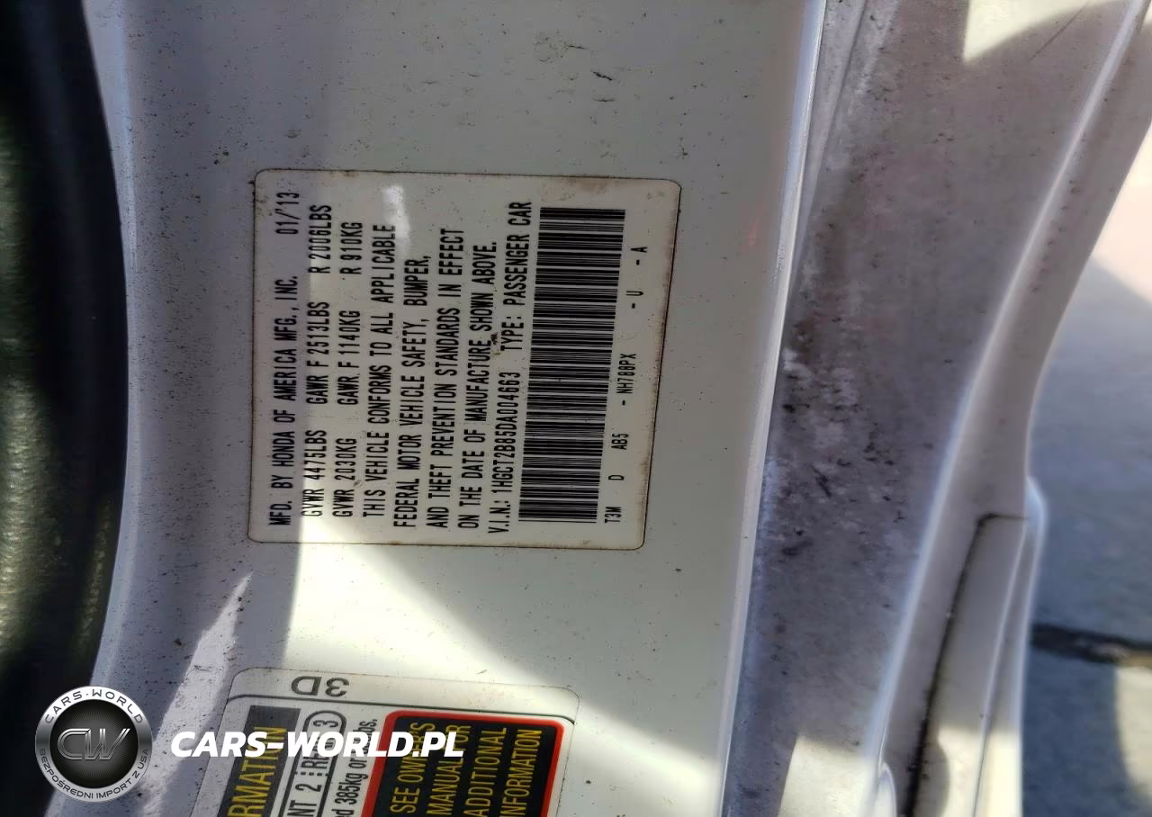 2013 Honda Accord Exl VIN:1HGCT2B85DA004663 - 12