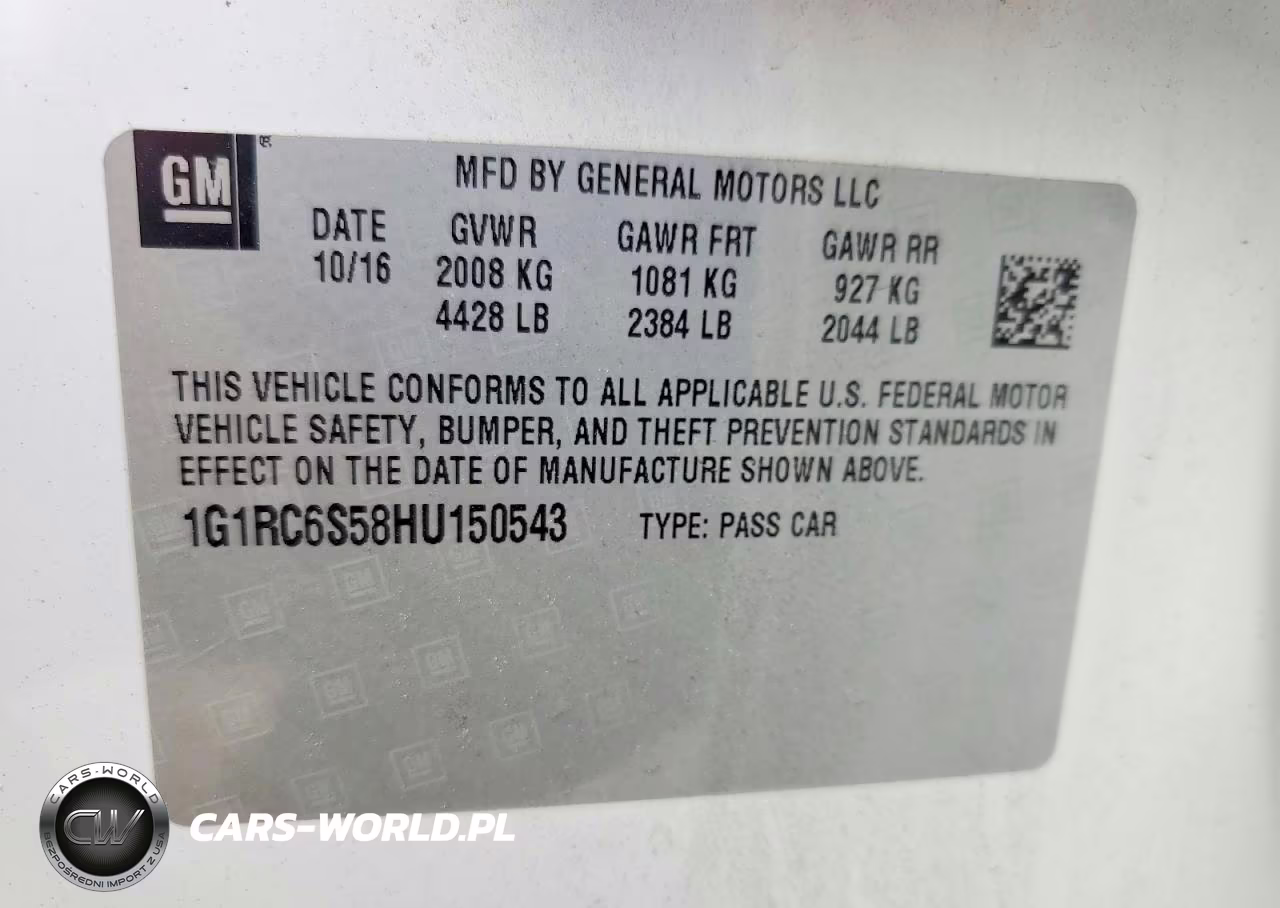 2017 Chevrolet Volt Lt VIN:1G1RC6S58HU150543 - 12