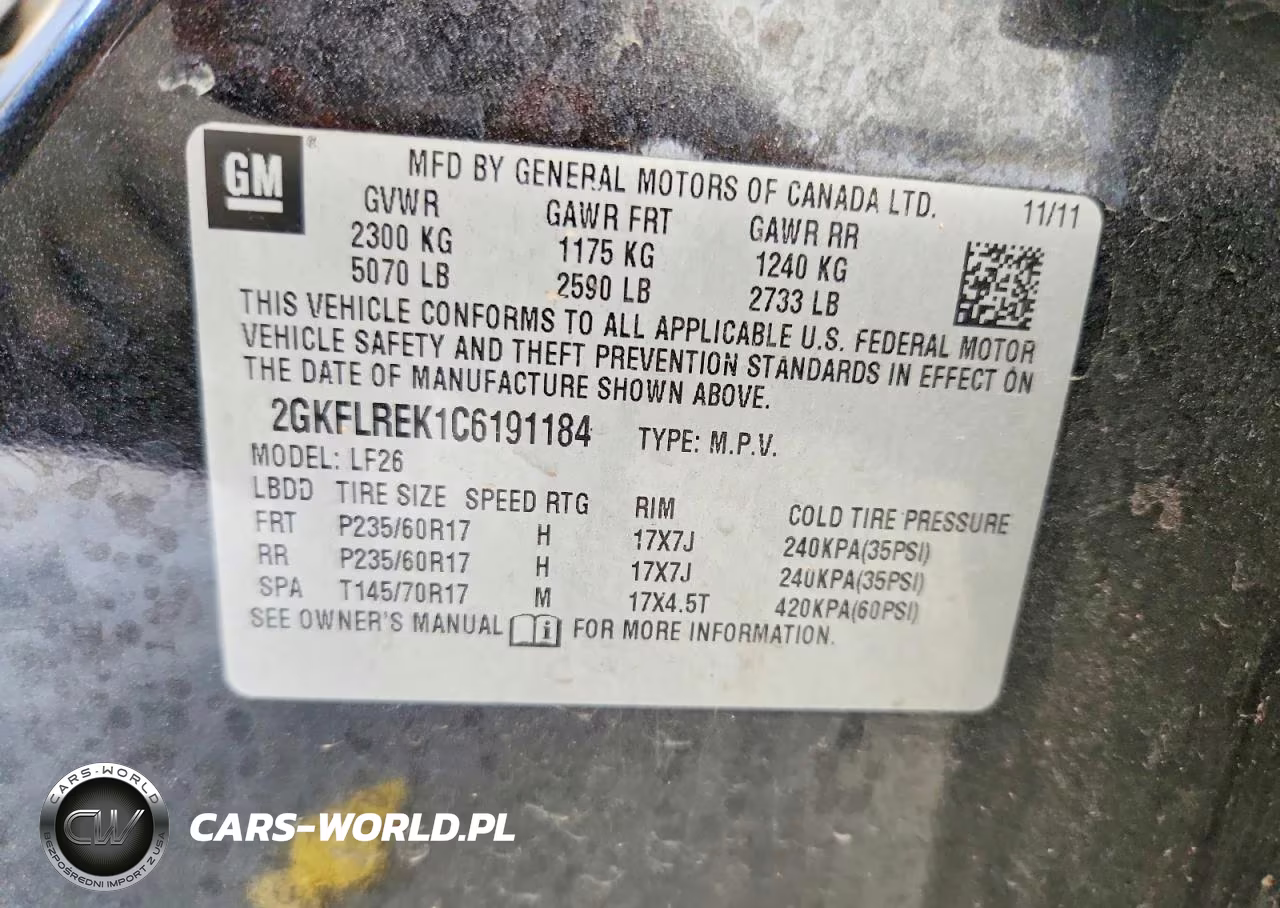 2012 GMC Terrain Sle VIN:2GKFLREK1C6191184 - 12