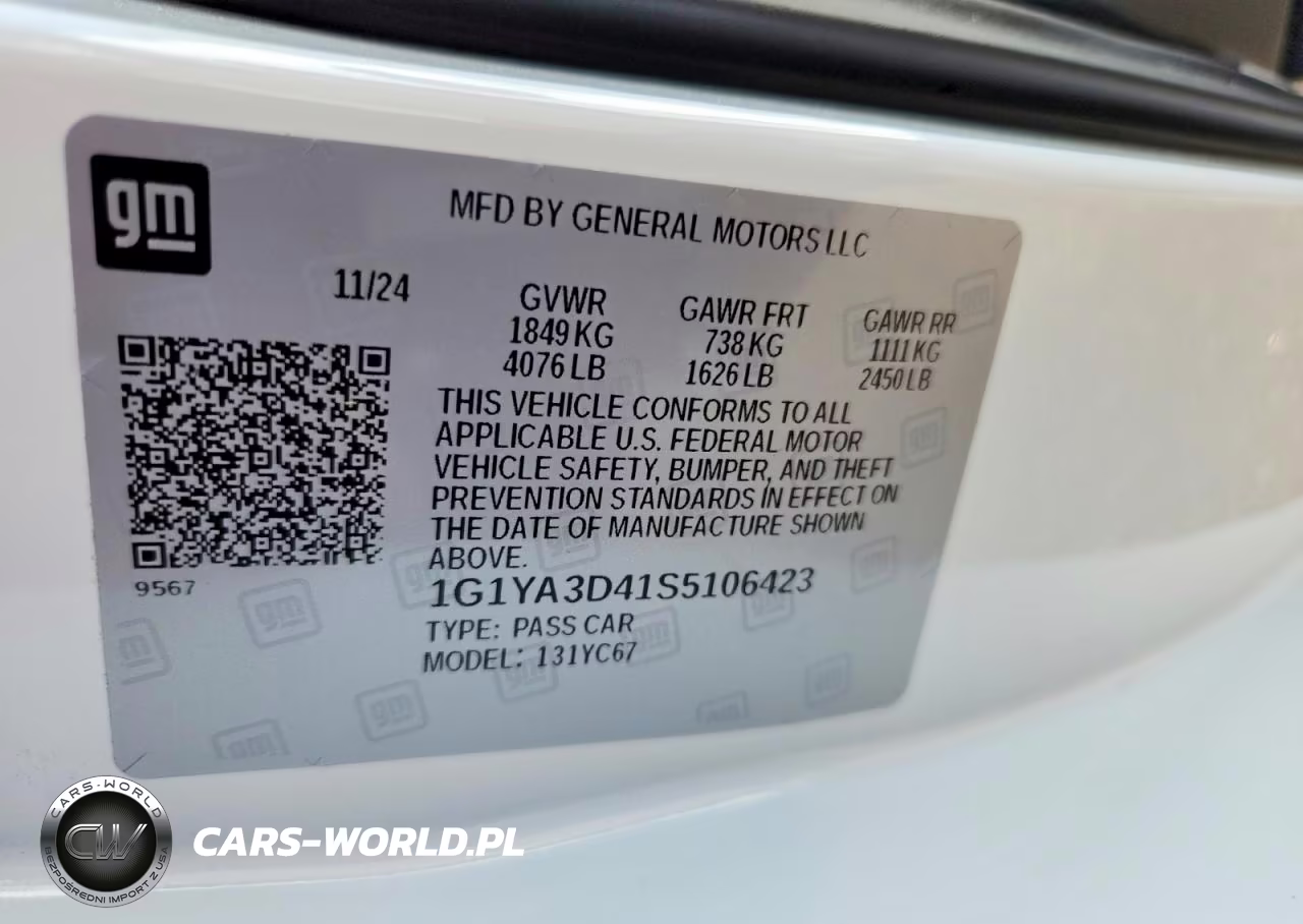 2025 Chevrolet Corvette Stingray 1Lt VIN:1G1YA3D41S5106423 - 12