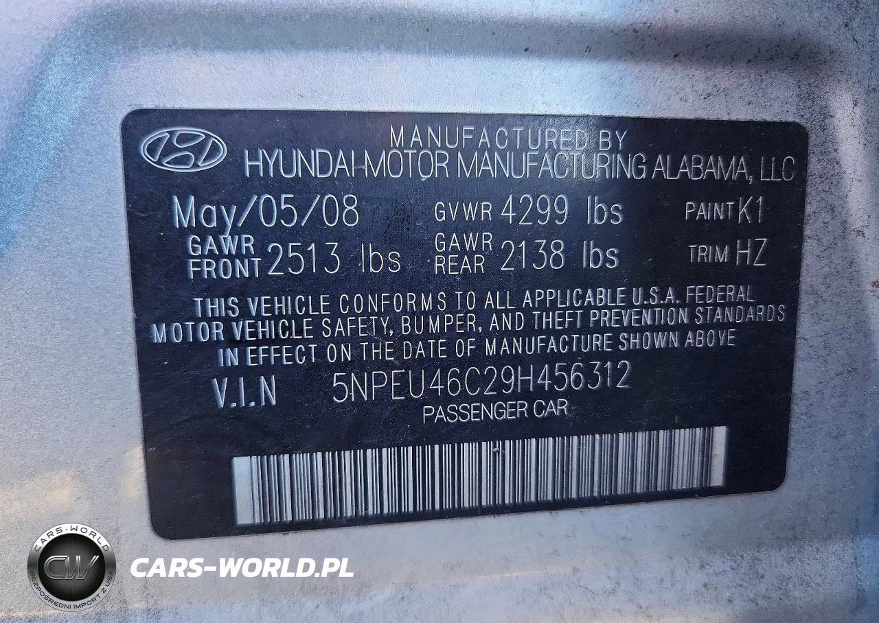 2009 Hyundai Sonata Limited VIN:5NPEU46C29H456312 - 12
