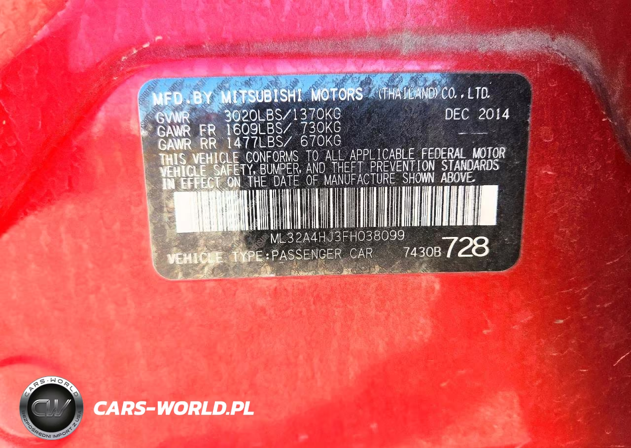 2015 Mitsubishi Mirage Es VIN:ML32A4HJ3FH038099 - 12