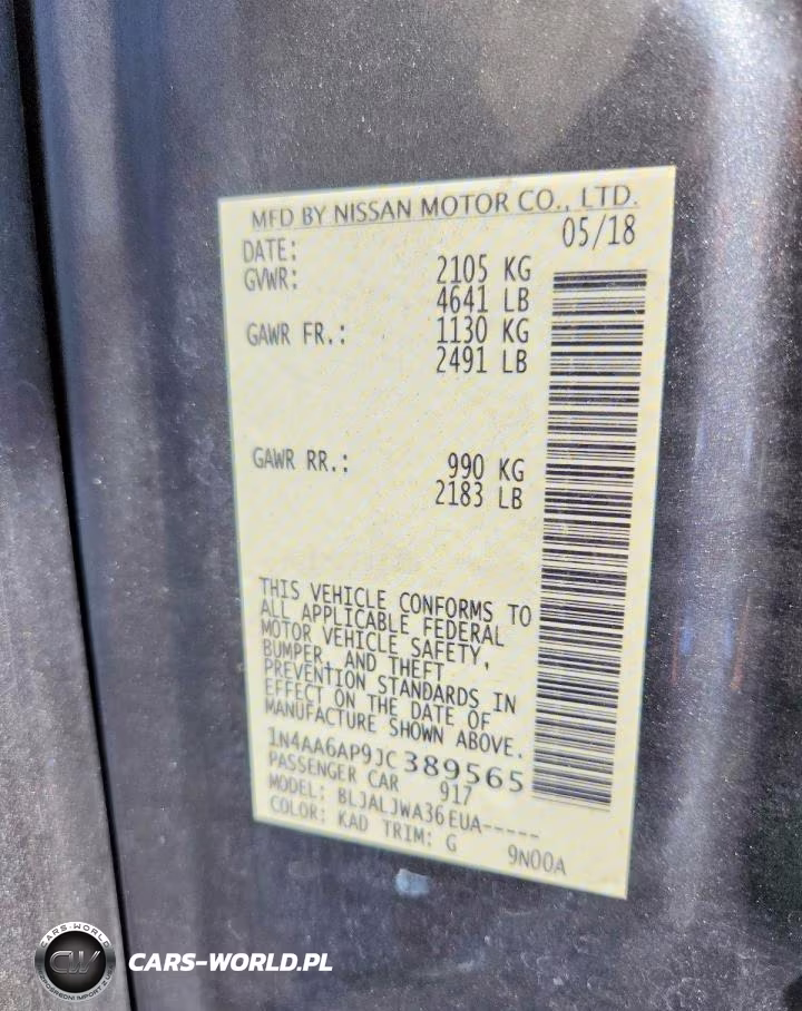 2018 Nissan Maxima 3.5 Sv VIN:1N4AA6AP9JC389565 - 13