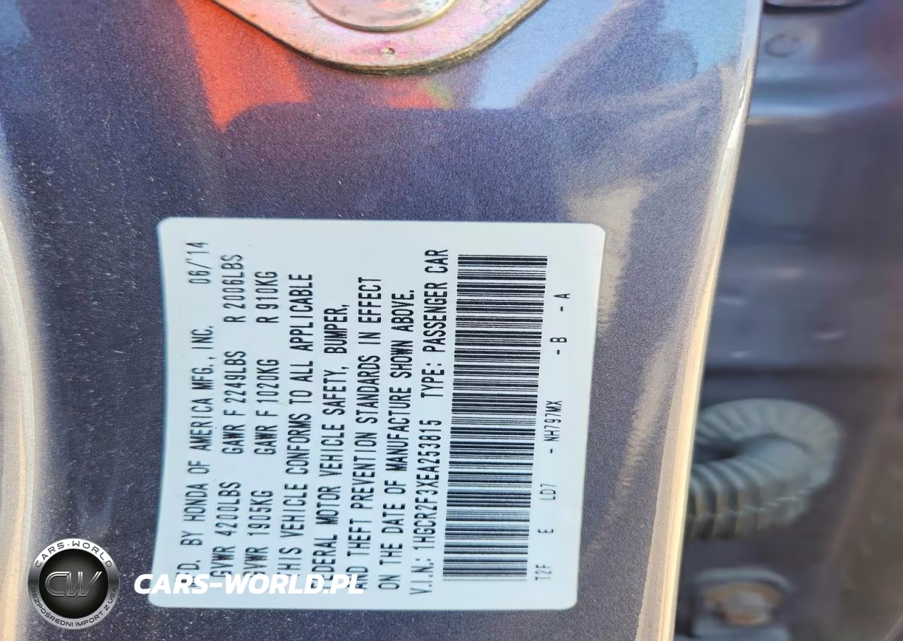 2014 Honda Accord Lx VIN:1HGCR2F3XEA253815 - 12