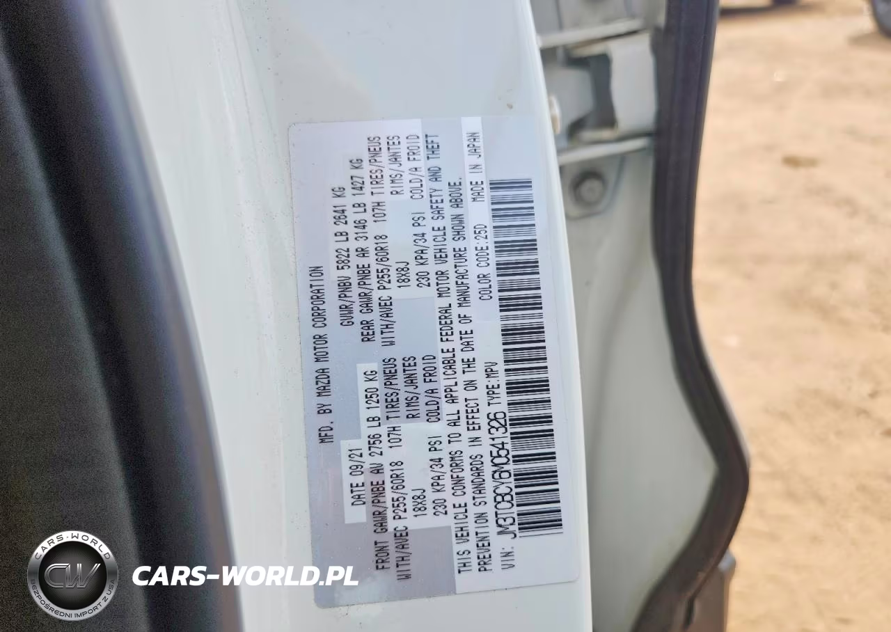2021 Mazda Cx-9 Touring VIN:JM3TCBCY6M0541326 - 12