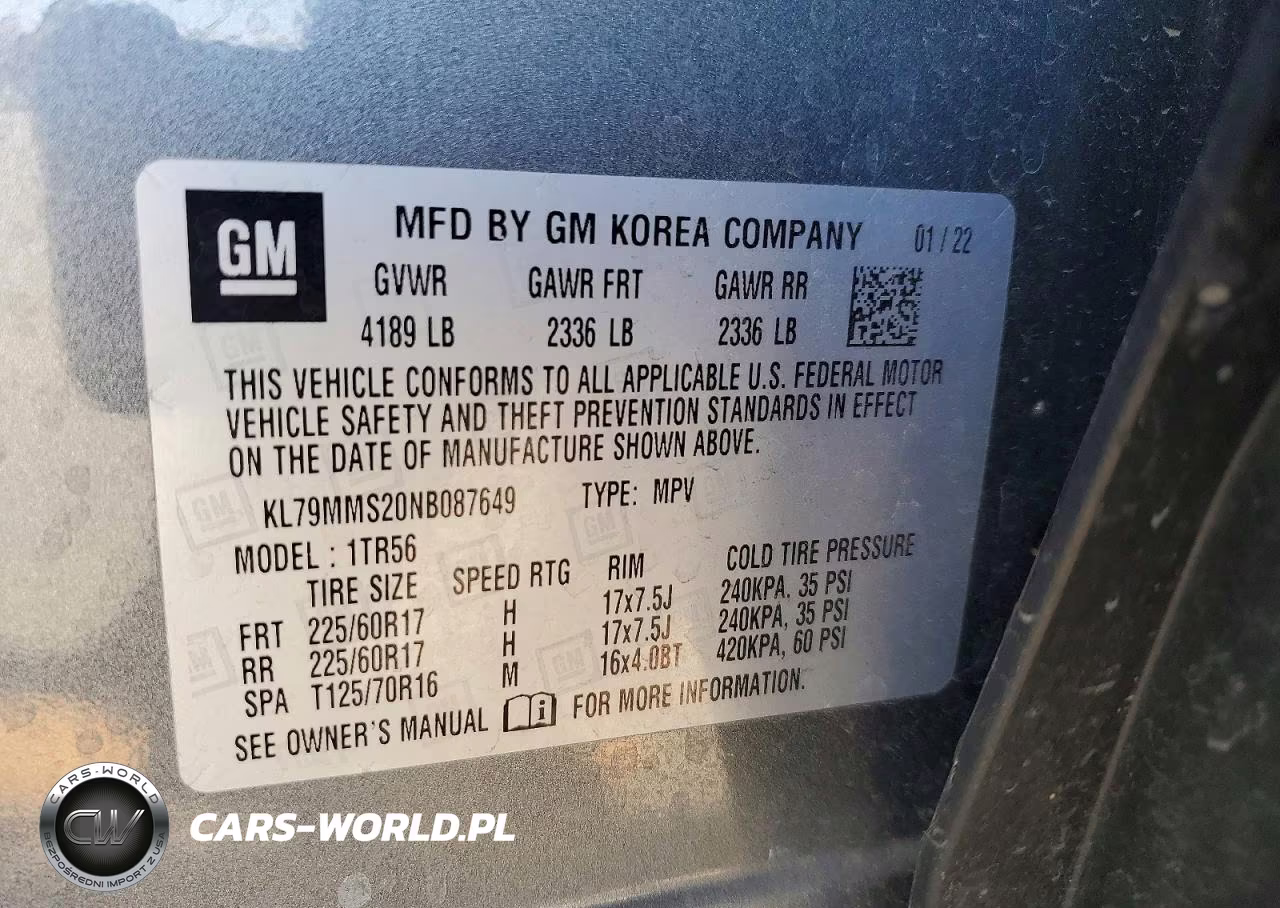 2022 Chevrolet Trailblazer Ls VIN:KL79MMS20NB087649 - 14